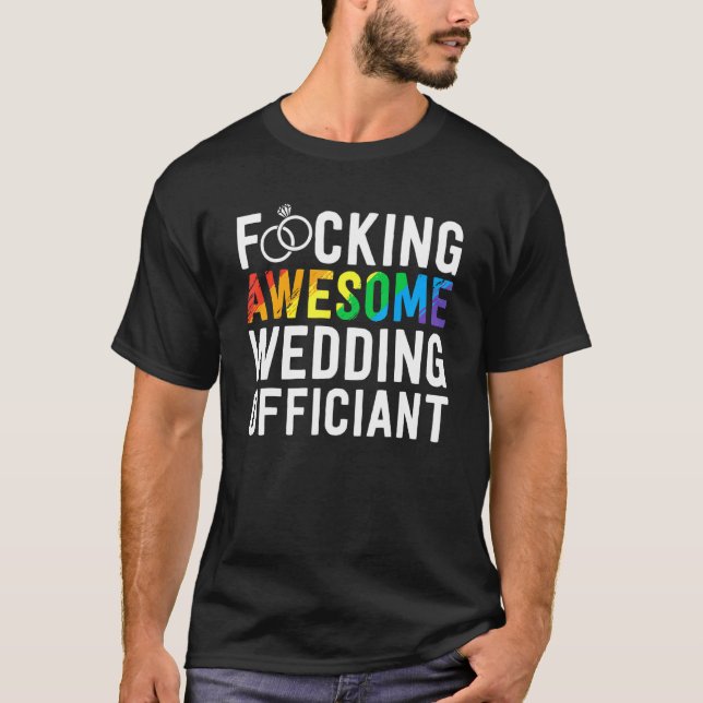 Camiseta Casamento Oficiente De Casamento De Gay Lgbt Incrí (Frente)