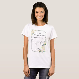 Camiseta Casamento Religioso Aniversário Fé Esperança Amor