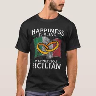 Camiseta Casamento siciliano Sicília Heritage Flag Roots C