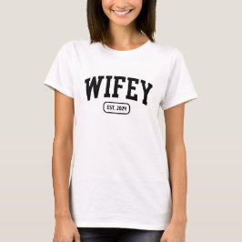Camiseta Casamento Varsity Wifey Matching