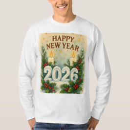 Camiseta casaquinho 2026 feliz ano novo Manga Longa