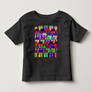 CAMISETA CASAS COLORIDAS COMUNIDADE DOMÉSTICA