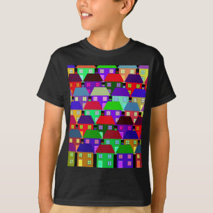 CAMISETA CASAS COLORIDAS PELA COMUNIDADE DOMÉSTICA