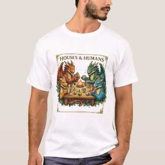 Camiseta Casas de Dragão Divertidas e Arte Fantasia Humana