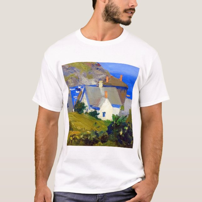 Camiseta Casas de Edward Hopper Monhegan (Frente)