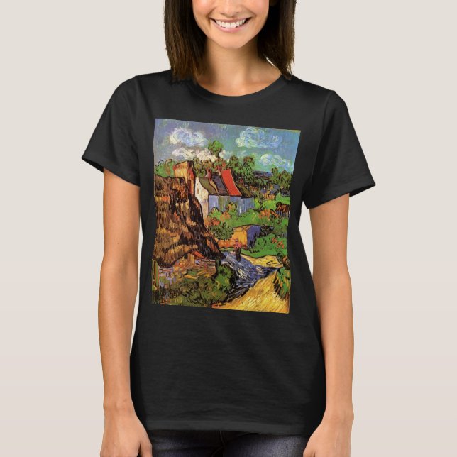 Camiseta Casas em Auvers por Vincent van Gogh (Frente)