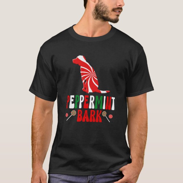 Camiseta Casca de Peppermint de Natal Premium para Cão Harr (Frente)