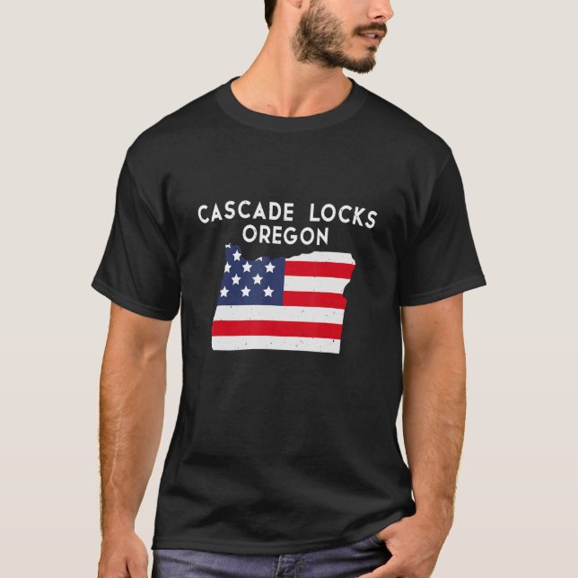 Camiseta Cascade Locks Oregon EUA State America Viagem Oreg (Frente)