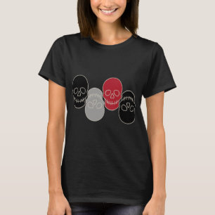 Camiseta Cascas - Camisa-T branca-preto-morto e branca-ósse