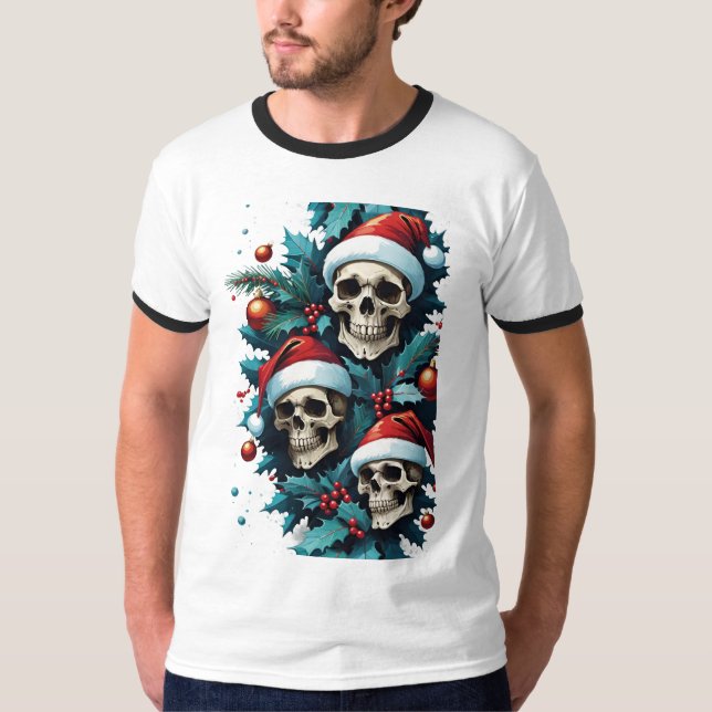 Camiseta Cascas De Natal E Holly (Frente)