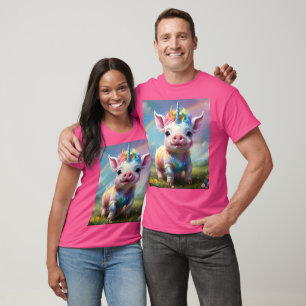Camiseta "Cascos Mágicos: O Rainbow Unicorn Pig"