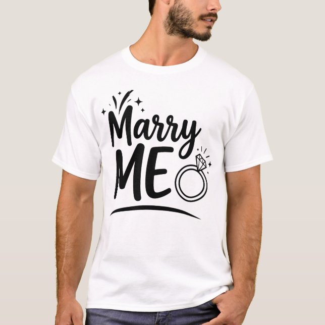 Camiseta Case-se Comigo Proposta de Noivado Romântico Casam (Frente)