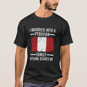 Camiseta Casei-me com uma Família Peruana Funny In Law Wedd