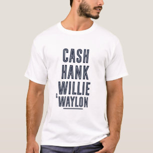 Camiseta Cash Hank Willie e Waylon Country Side Music