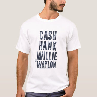 Camiseta Cash Hank Willie e Waylon Country Side Music