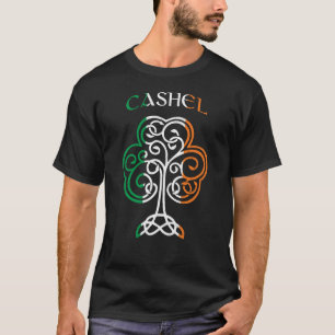 Camiseta CASHEL Nome Irlandês Trevo Bandeira da Irlanda Fam