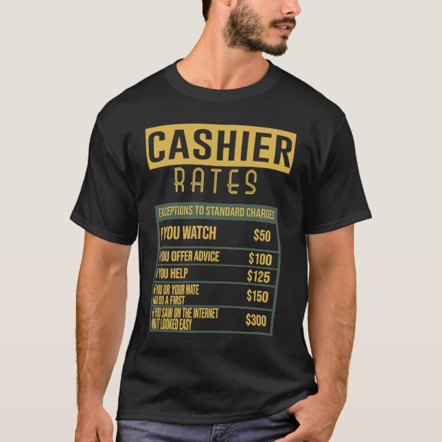 Camiseta Cashier rates Profession career worker working quo (Frente)