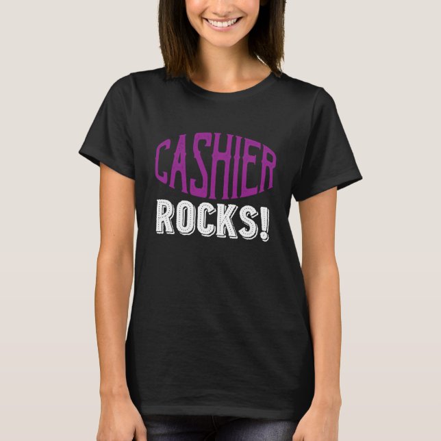 Camiseta Cashier rocks Profession career worker working quo (Frente)