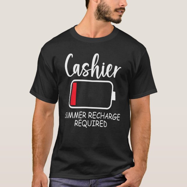 Camiseta Cashier Summer Recharge Required Last day cashieri (Frente)
