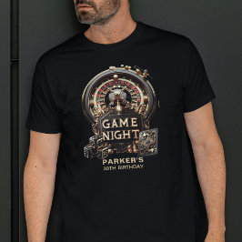 Camiseta Casino de Noite de Jogo Personalizado