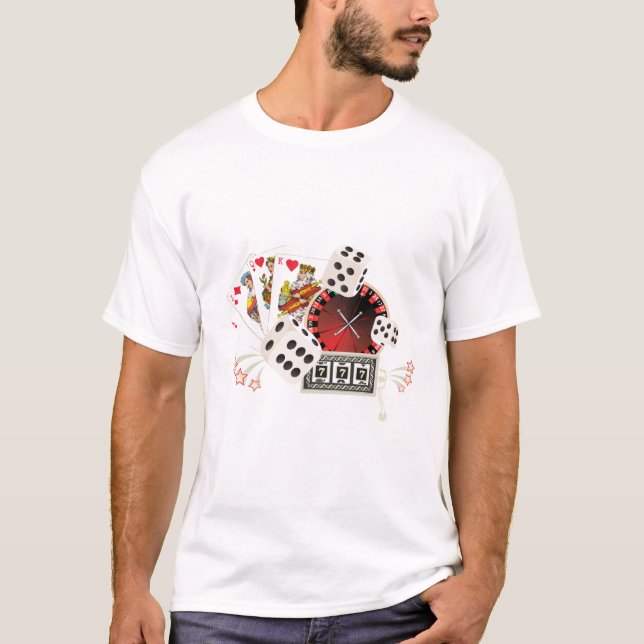 Camiseta casino party, vintage poker (Frente)