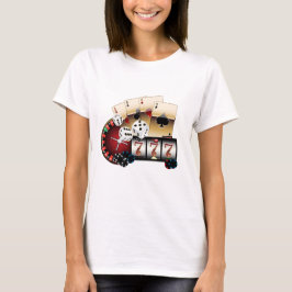 Camiseta casino, vegas, pôquer, jogo, adulto