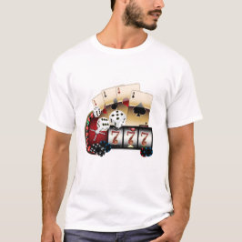 Camiseta casino, vegas, pôquer, jogo, adulto