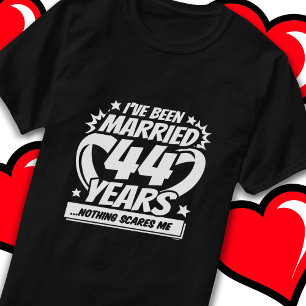 Camiseta Casou-se 44 anos, 44 de Casamento Engraçado.