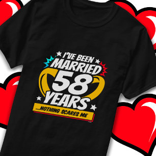 Camiseta Casou-se 58 Anos Engraçado 58º Aniversário de Casa