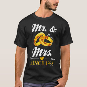 Camiseta Casou-se com Mr. & Mrs. desde 1985 Casal 37