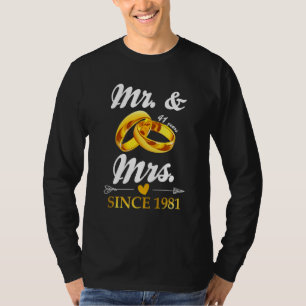 Camiseta Casou-se com o Sr. e Sra. desde 1981 Casal 41