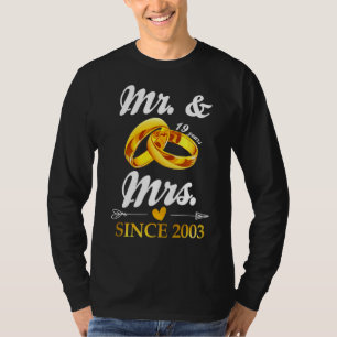 Camiseta Casou-Se Com O Sr. e Sra. Desde 2003 Casal 19