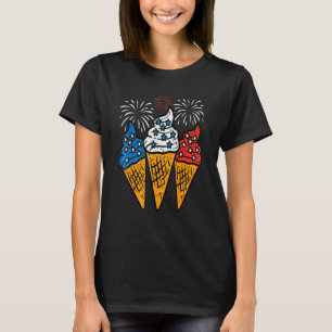 Camiseta Casquinha de Sorvete Azul Branco Vermelho Bandeira