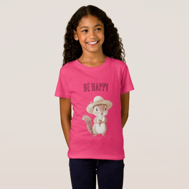 Camiseta Casquinha de Sorvete Esquilo Feliz (Frente Completa)