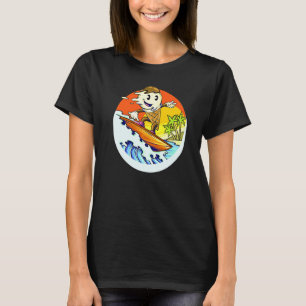 Camiseta Casquinha de Sorvete Surfando Ondas na Prancha na
