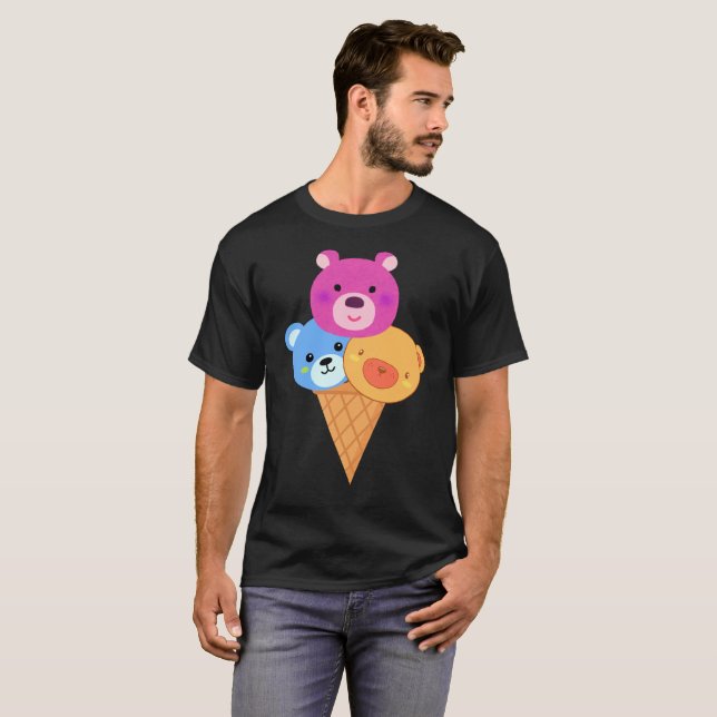 Camiseta Casquinha de Sorvete Ursinho (Frente Completa)