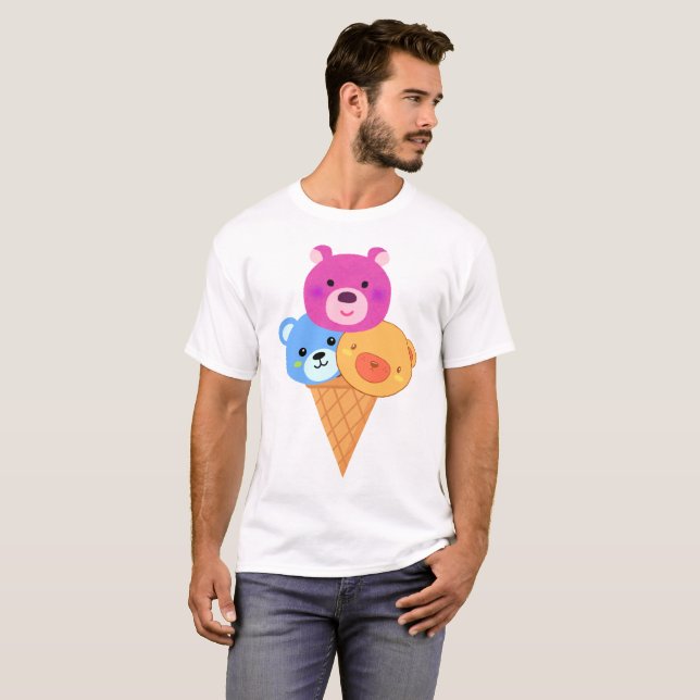 Camiseta Casquinha de Sorvete Ursinho (Frente Completa)