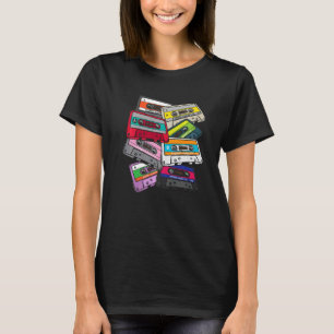 Camiseta Cassete de 1980 para a geração do Kid Vintage com