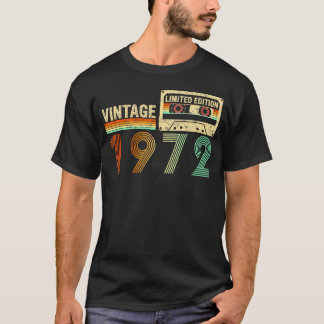 Camiseta Cassete De 50 Anos, 1972, 50º Aniversário