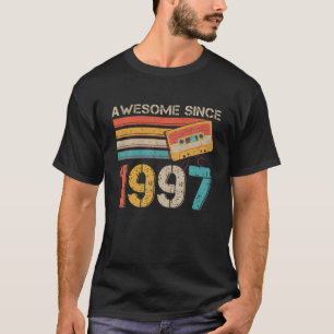 Camiseta Cassete de Aniversário Vintage 1997 25 Birthday Pa