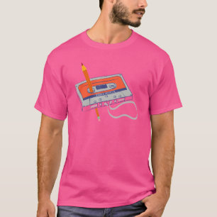 Camiseta Cassete de fita e anos 80 de lápis 70 e 90