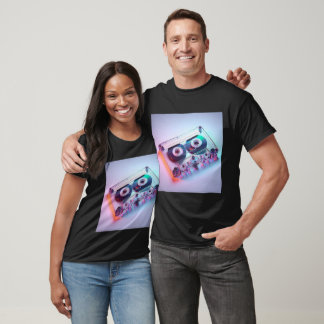Camiseta Cassete retrátil colorido transparente