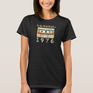Camiseta Cassete Retro Clássico de Aniversário de 1976 com