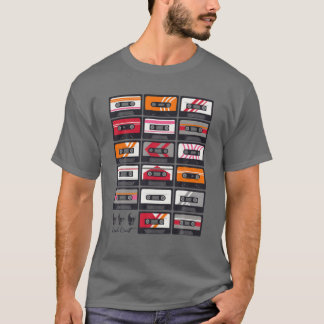 Camiseta Cassete Retro de Mista de Fita 1980 Música Nunca F