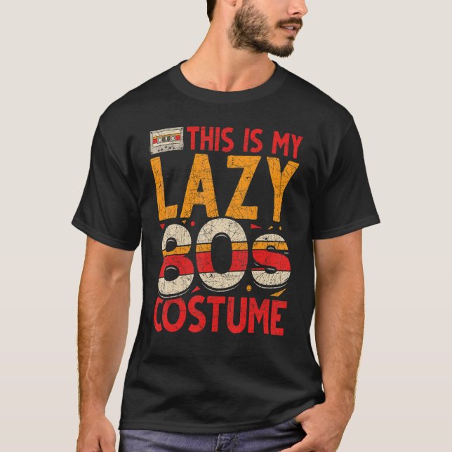 Camiseta Cassete Retro Este É Meu Costume Eighti Preguiçoso (Frente)
