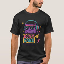 Cassete Retro 'Não se importa' Tee Estético Engraç