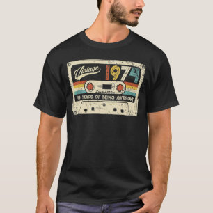 Camiseta Cassete Vintage 1974 48ª Festa de aniversário