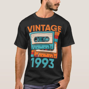 Camiseta Cassete Vintage 1993 Clássico Bday 29 Anos Par