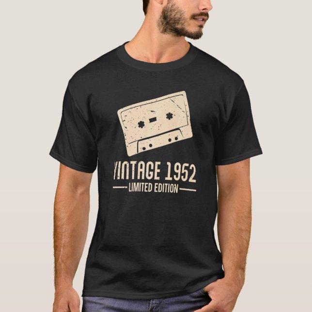 Camiseta Cassetes 1952 Vintage Retro Birthday (Frente)