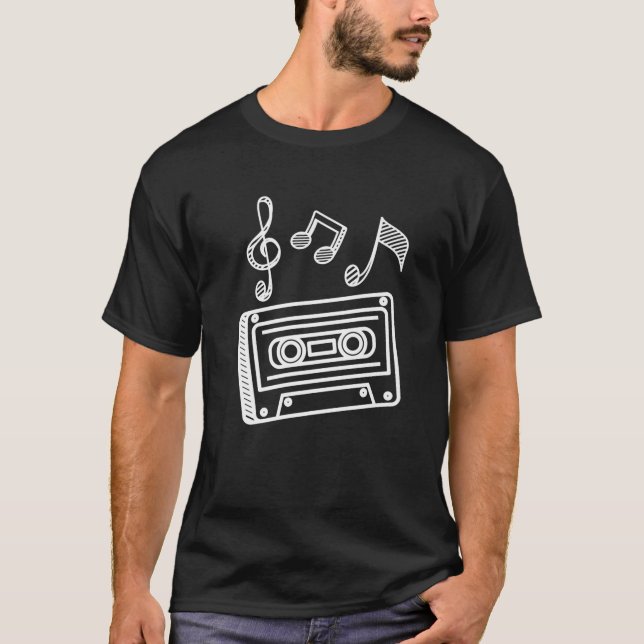 Camiseta Cassette 90S Music Hip Hop Rap Rapper Music Notes (Frente)